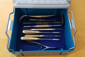 SCANLAN Surgical Rhinoplasty Instruments Set of 9 Pieces with Sterilization Tray