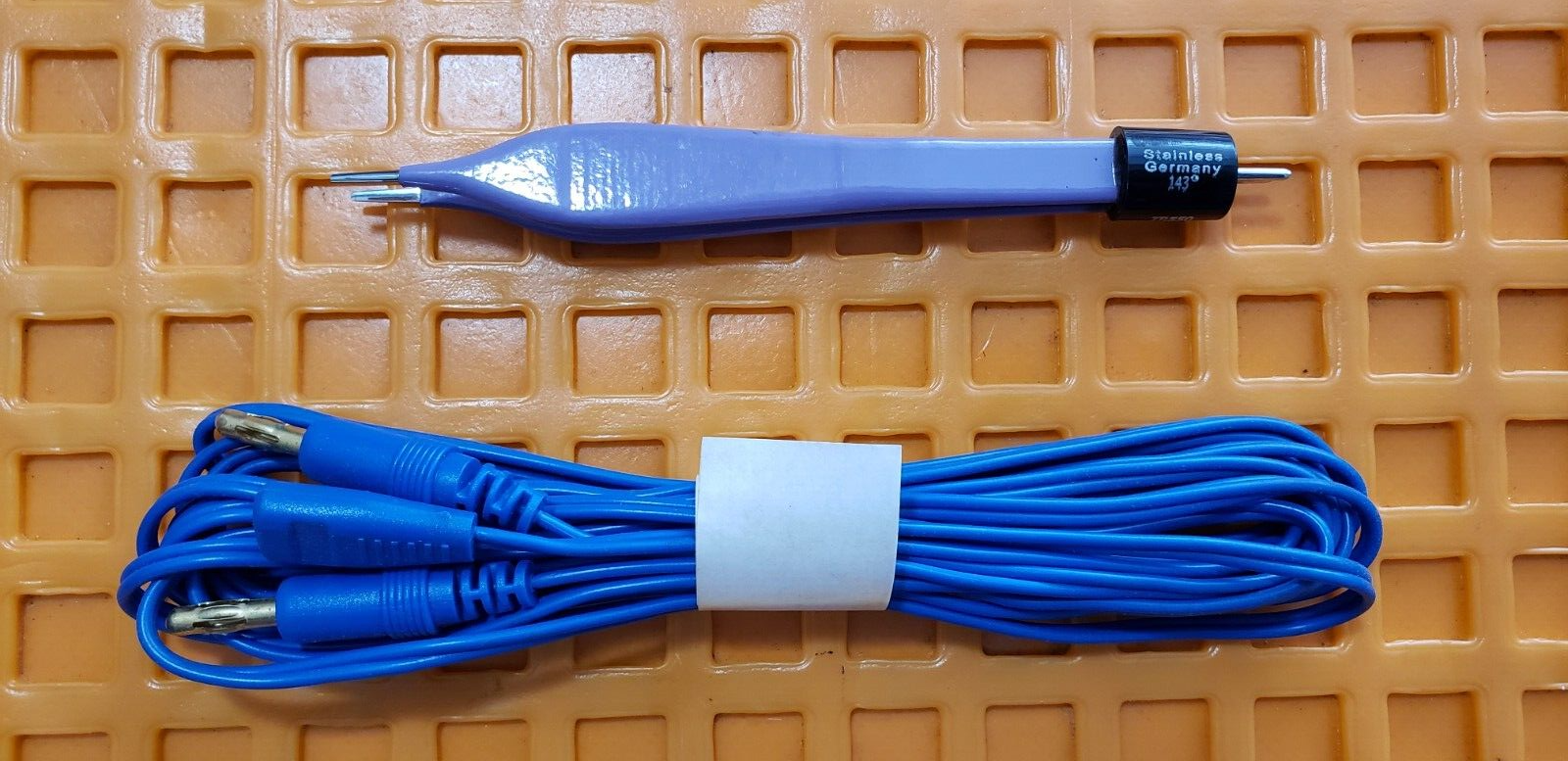 Turtle Surgical Adson Bipolar Forceps 5" Purple Non Stick Tips w- Bipolar Cable