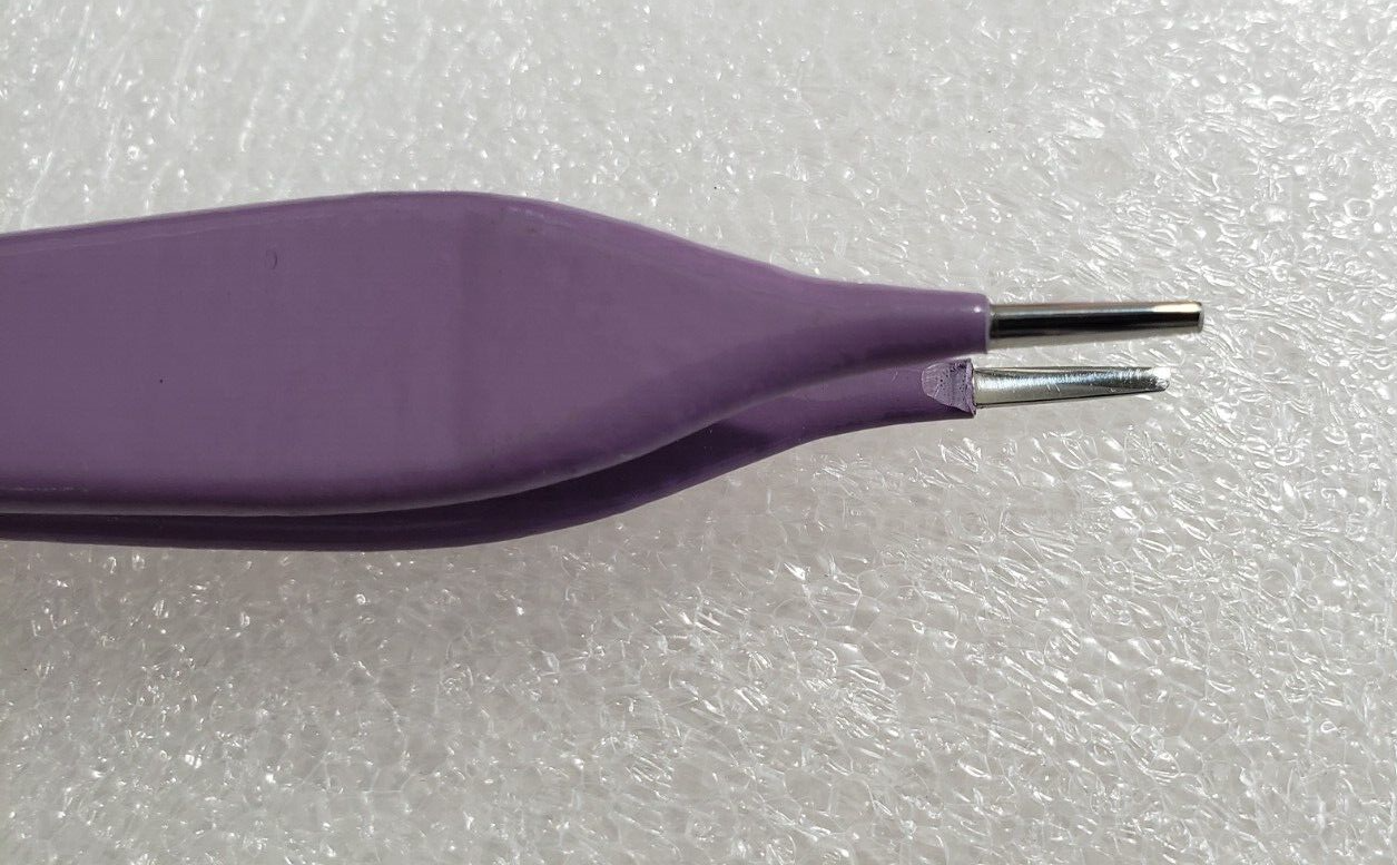 Turtle Surgical Adson Bipolar Forceps 5" Purple Non Stick Tips w- Bipolar Cable
