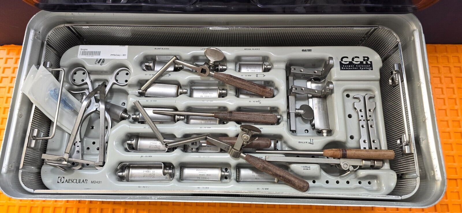 Aesculap Surgical Casper Cervical Retractor Set with Tray. (Made in USA)