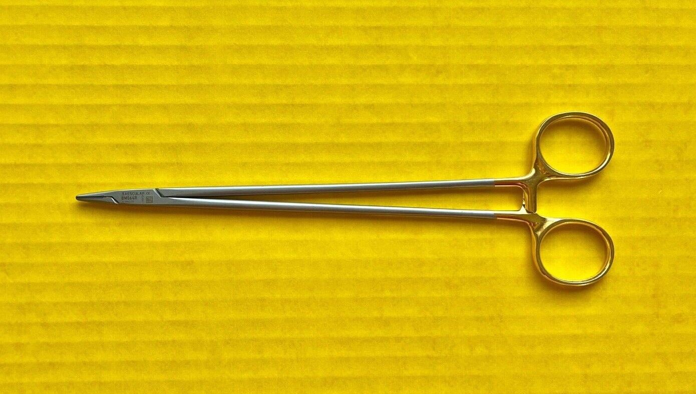 Aesculap Surgical Durogrip TC Needle Holder, Serrated Jaws, 8.25" REF: BM064R