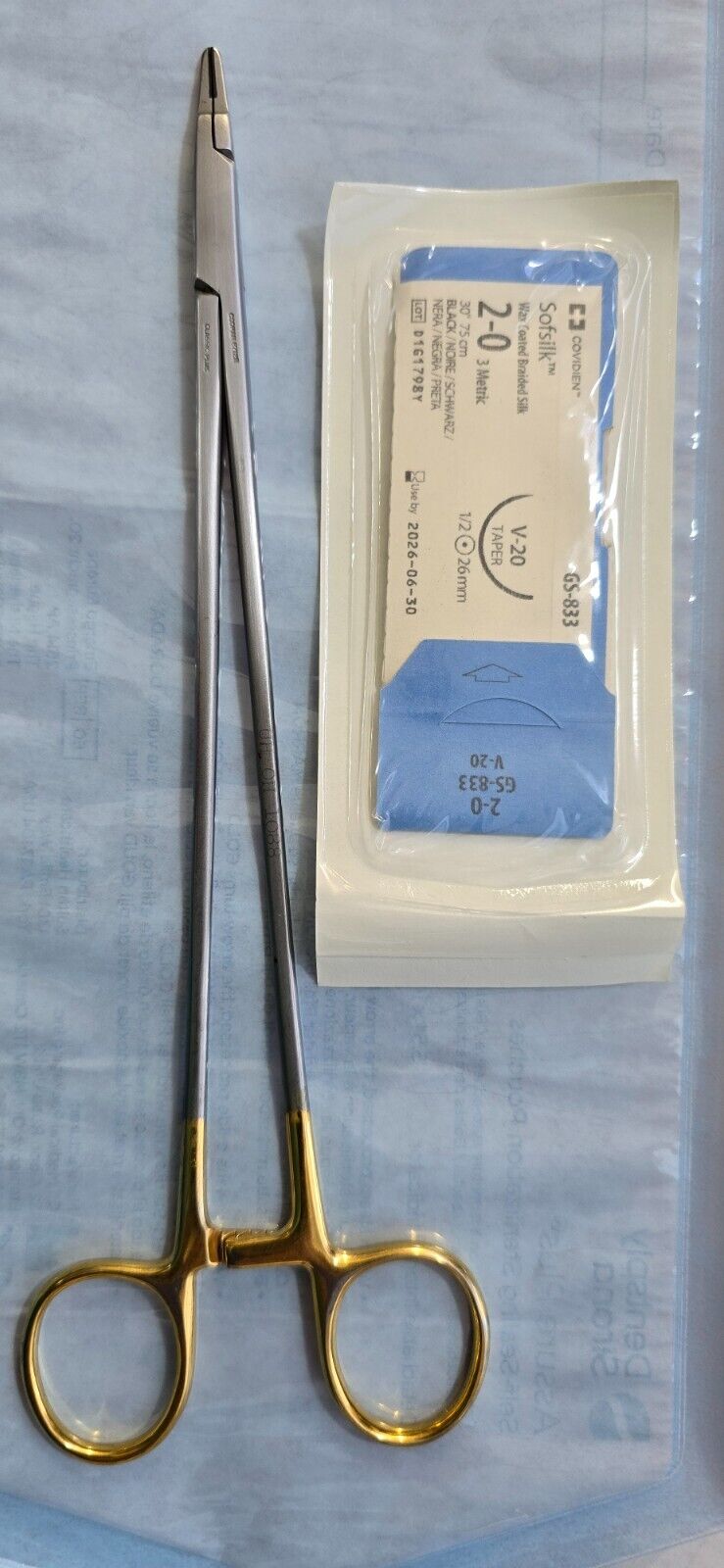 Codman Surgical Classic Plus Ryder Needle Holder 9"Carbide Jaws Gold Rings