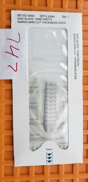Synthes Surgical Orthopedic Saw Blade Attachment 14mm Width x 50mm In Date 2029