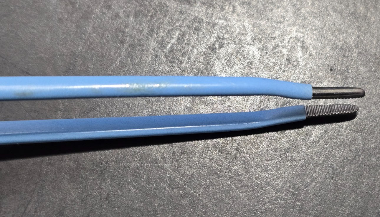 Symmetry Surgical Olsen Bayonet Bipolar Forceps 8" with Cable (Reusable)