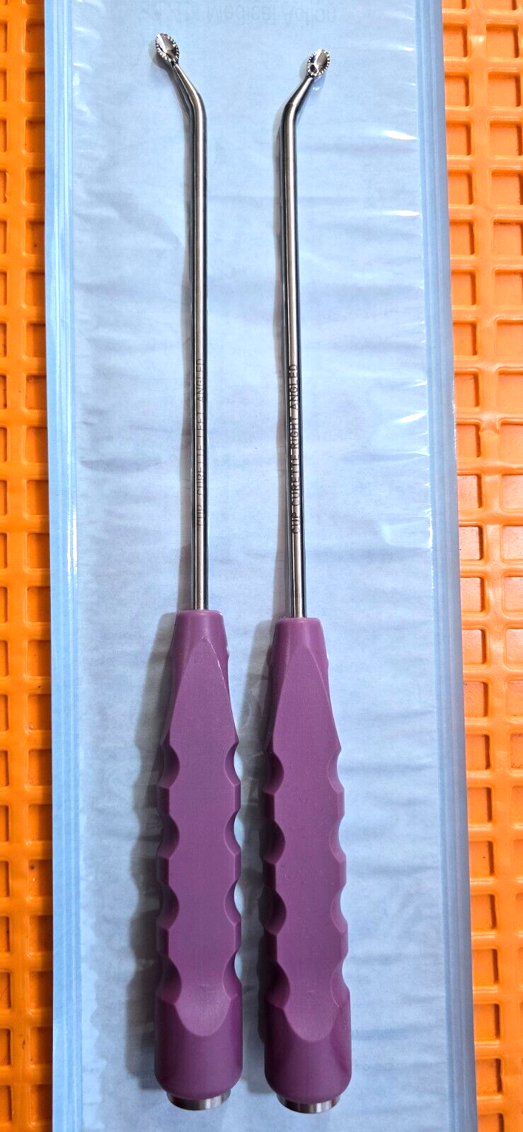 Nuvasive Surgical Orthopedic Cup Curette Right & Left Angled 15" Set of 2