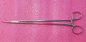 Pilling 504181 Surgical Bridge Forceps, Curved Serrated Jaws 11"