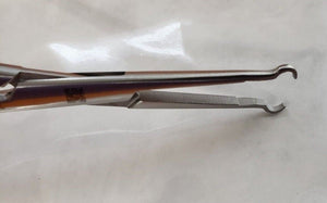 TR-475-480 Surgical Vasectomy Ring Forceps 5.5" W- Gold Rings.