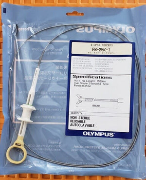 Olympus FB-25K-1 Biopsy Forceps Cup Jaw 2.8mm x 1550mm Fenestrated Autoclavable