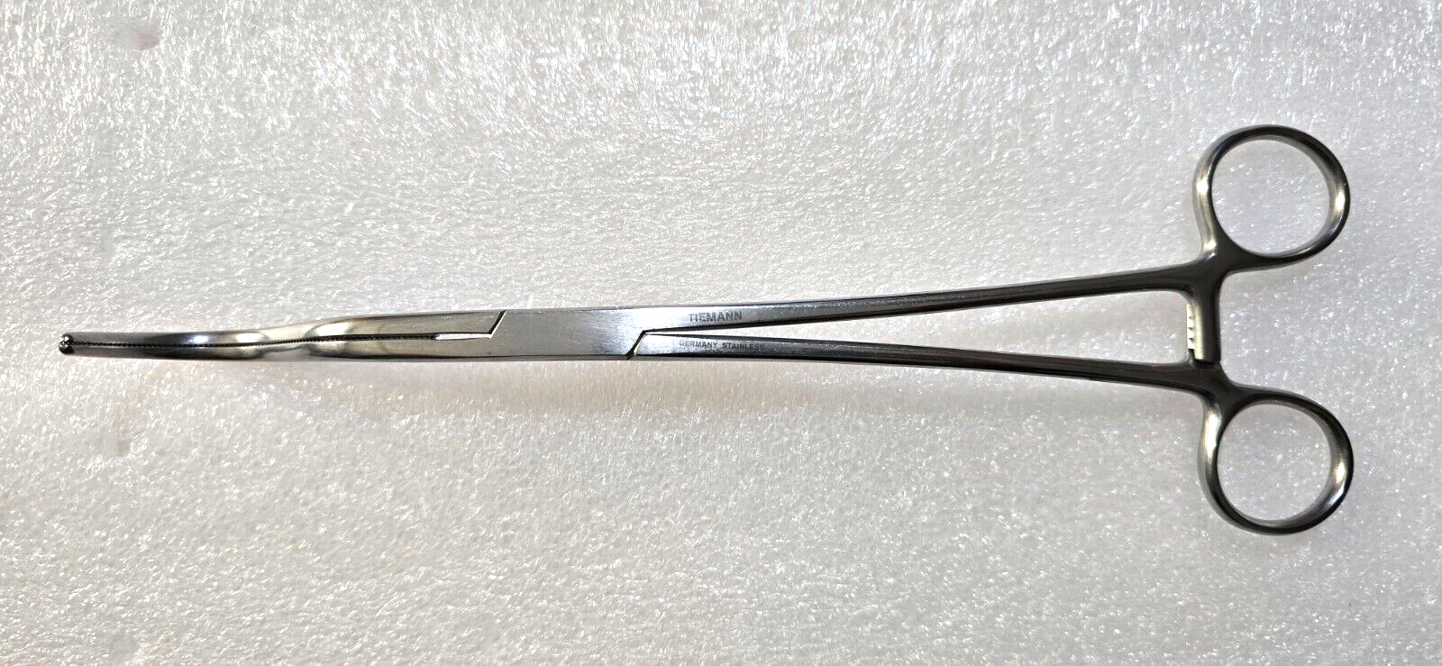 TIEMANN Surgical Harken Clamp 9.5" Cross Serrated Jaw Curved