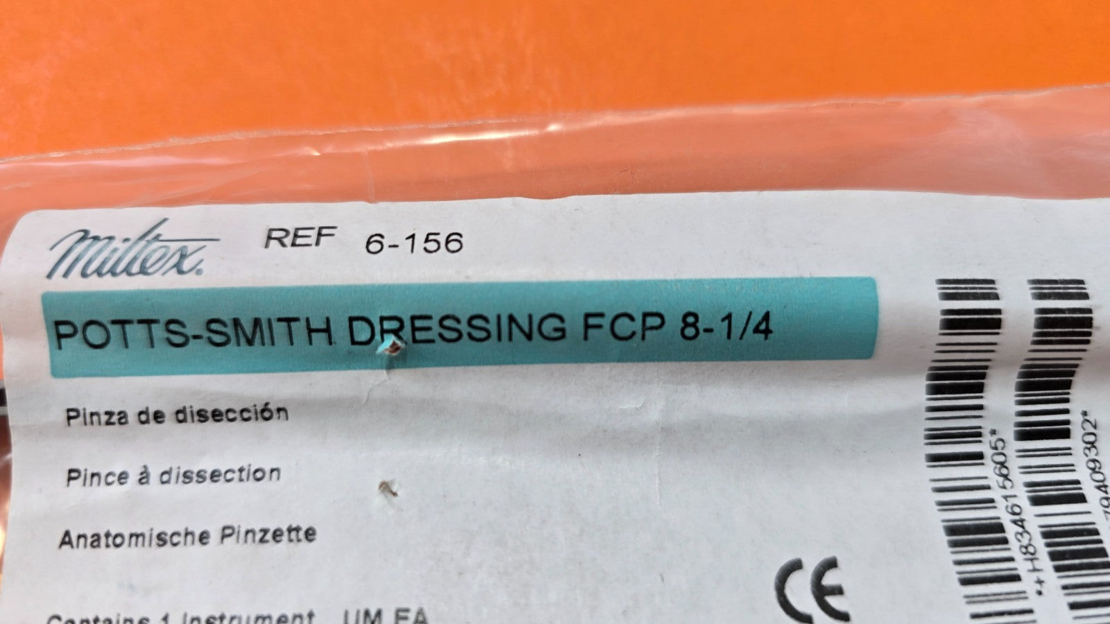 Miltex 6-156 Surgical POTTS-SMITH Dressing Forceps 8 1/4"
