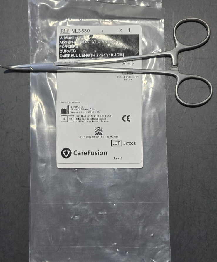 V. Mueller Surgical Adson Hemostatic Forceps 7 1/4" Curved REF: NL 3530