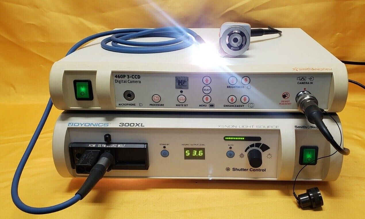 Smith&Nephew 460H Camera,160P 3-CCD Processor,300XL Light Source W-Fiber Cable