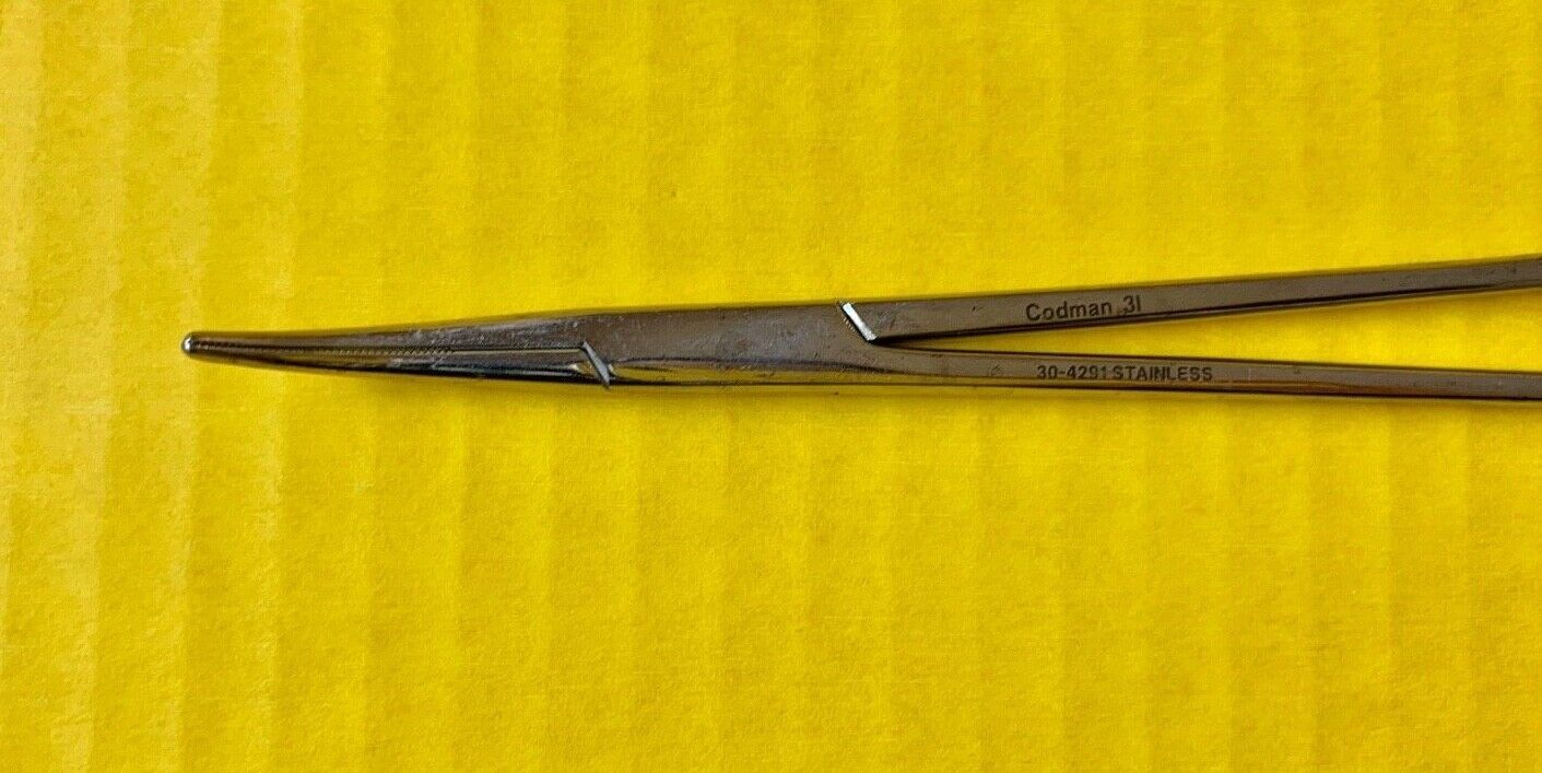 Codman Schnidt Forceps, Slight Curved, 7.25" (LOT of 2) REF: 30-4291