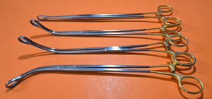 Pilling 84-1033 Surgical Kaiser Ring Sponge Forceps 12" Set of 4