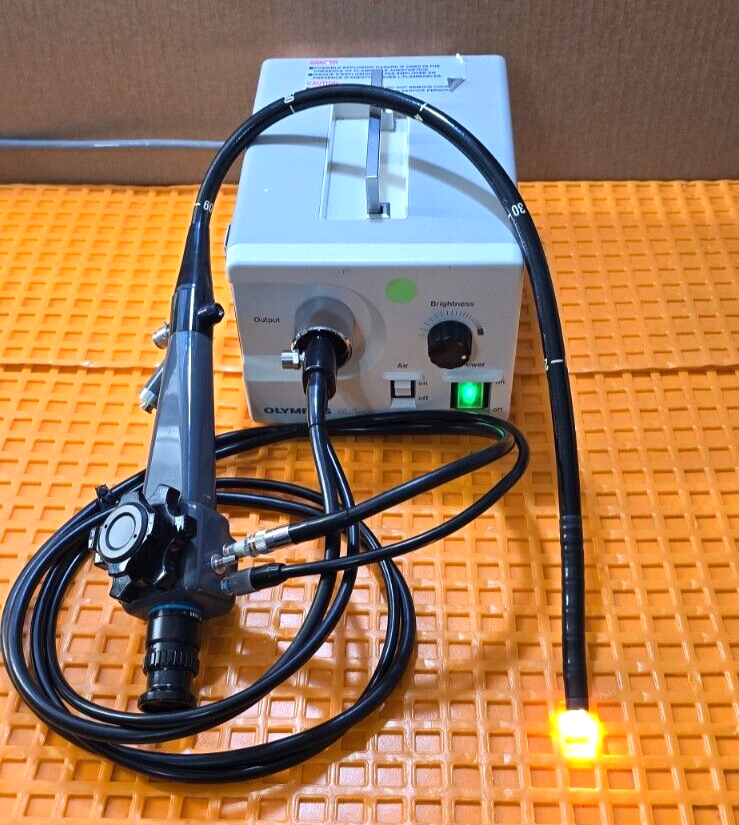 OLYMPUS CLK-4 Halogen Light Source with Fiber Scope Zero Broken Fiber.