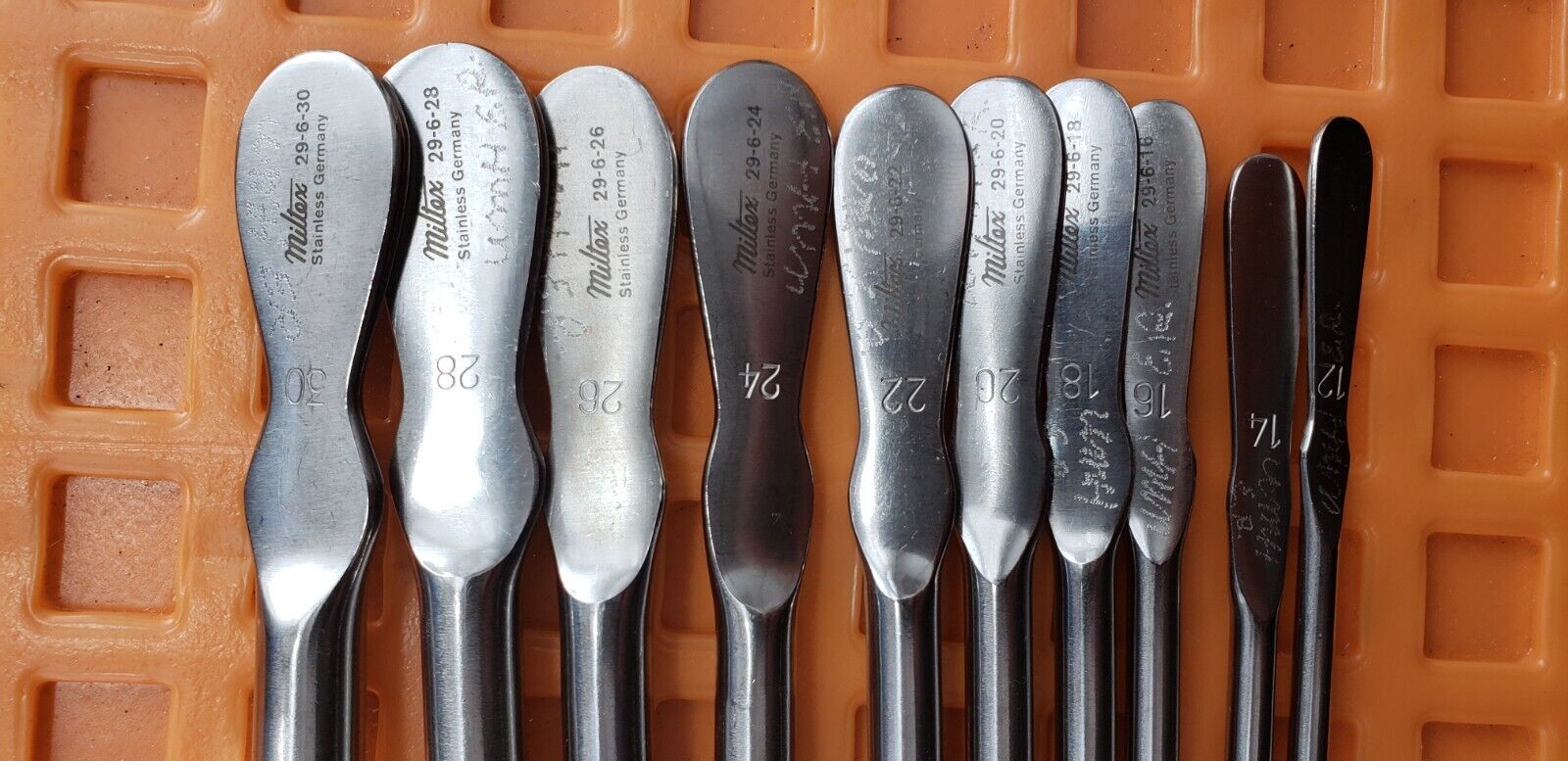 MILTEX VAN BUREN Urethral Sounds Set of 10Pcs 12Fr,14,16,18,20,22,24,26,28,30Fr