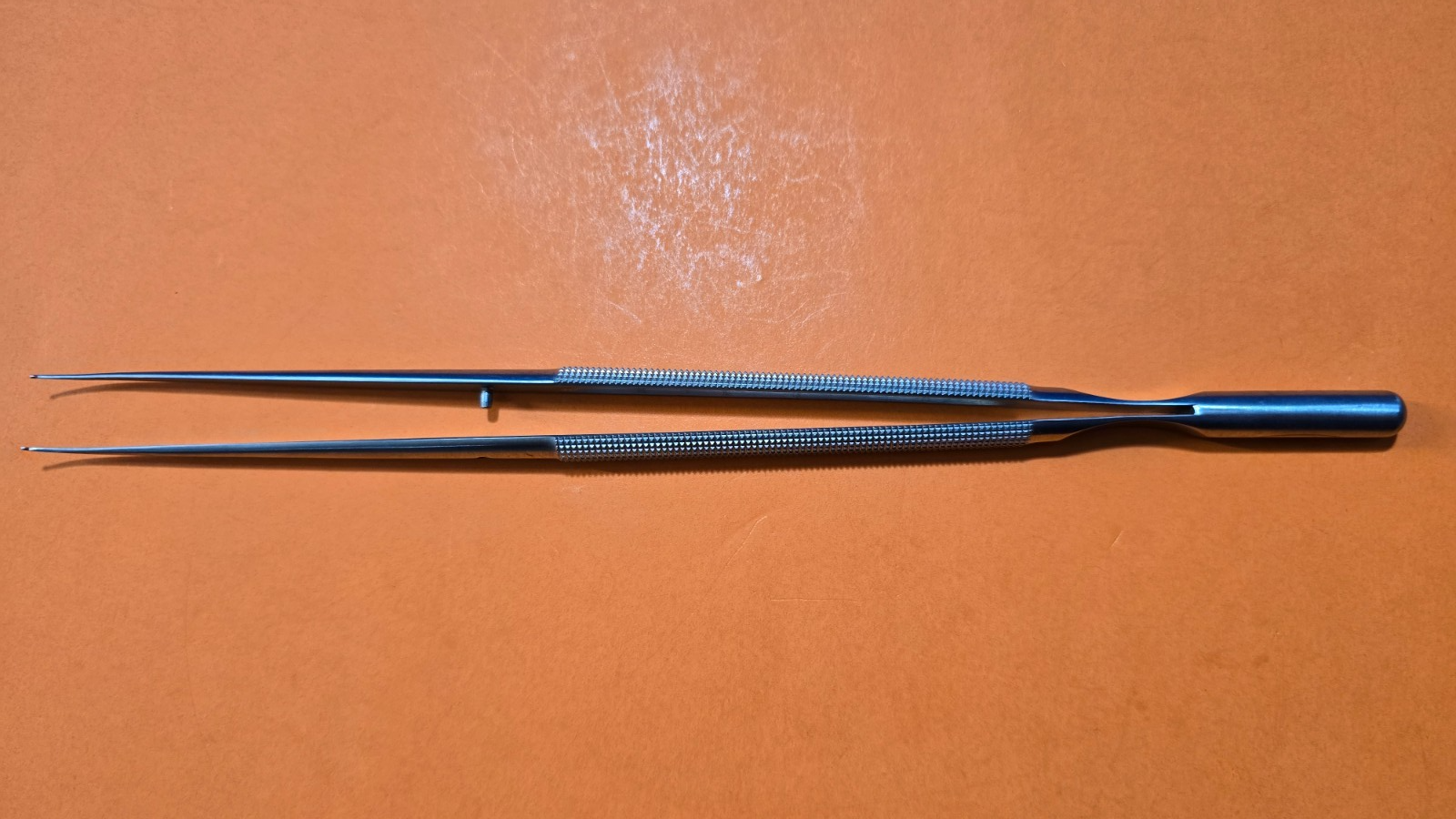 SCANLAN 4004-227 Surgical Dennis Micro Forceps 9" Diamond Dust 1mm Curved