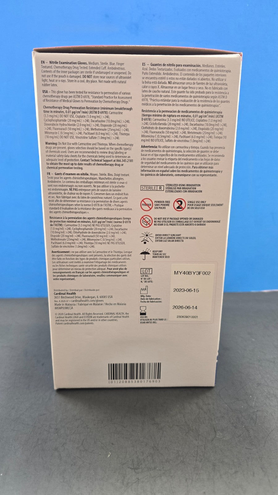 50-Pairs Cardinal Nitrile Exam Glove Medium REF: 88SNP03 Surgical Gloves