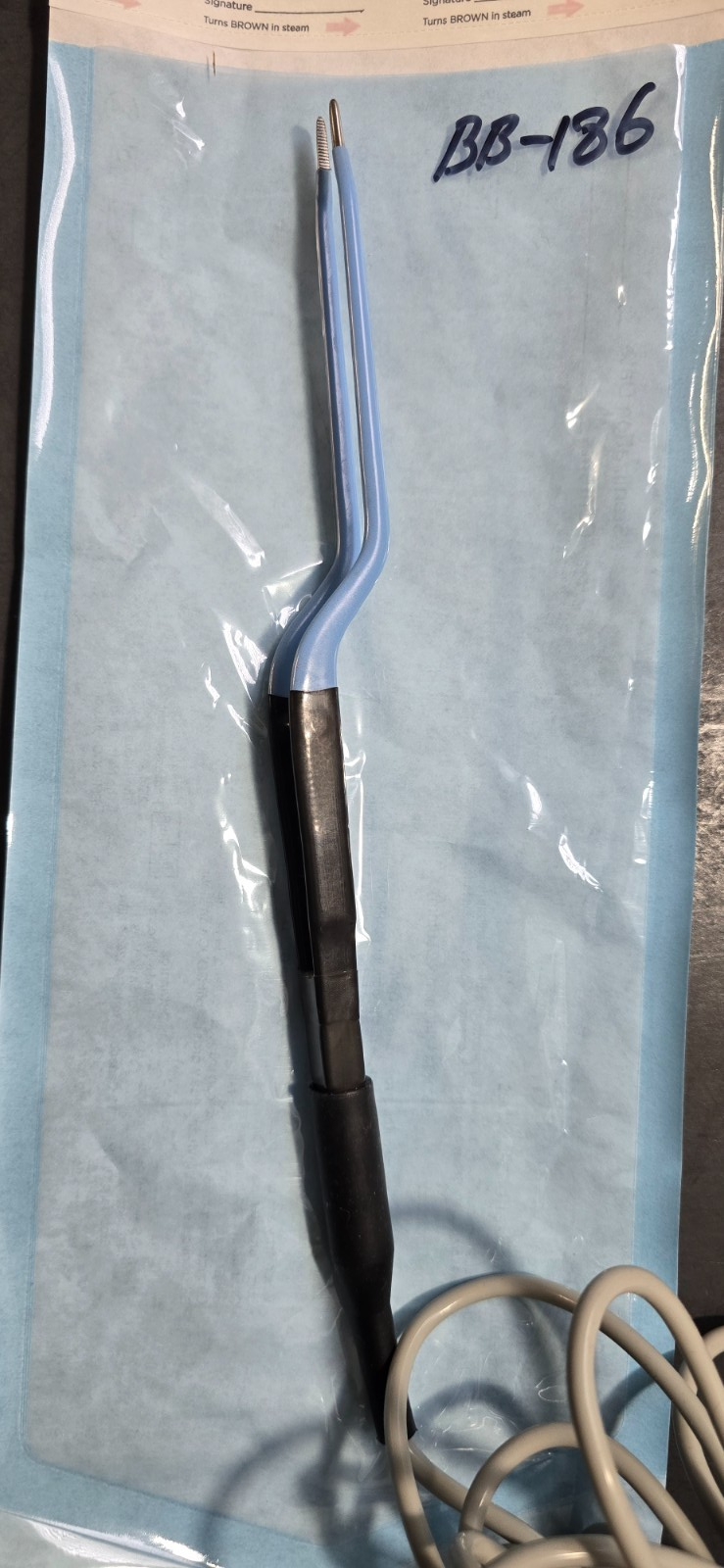 Symmetry Surgical Olsen Bayonet Bipolar Forceps 8" with Cable (Reusable)