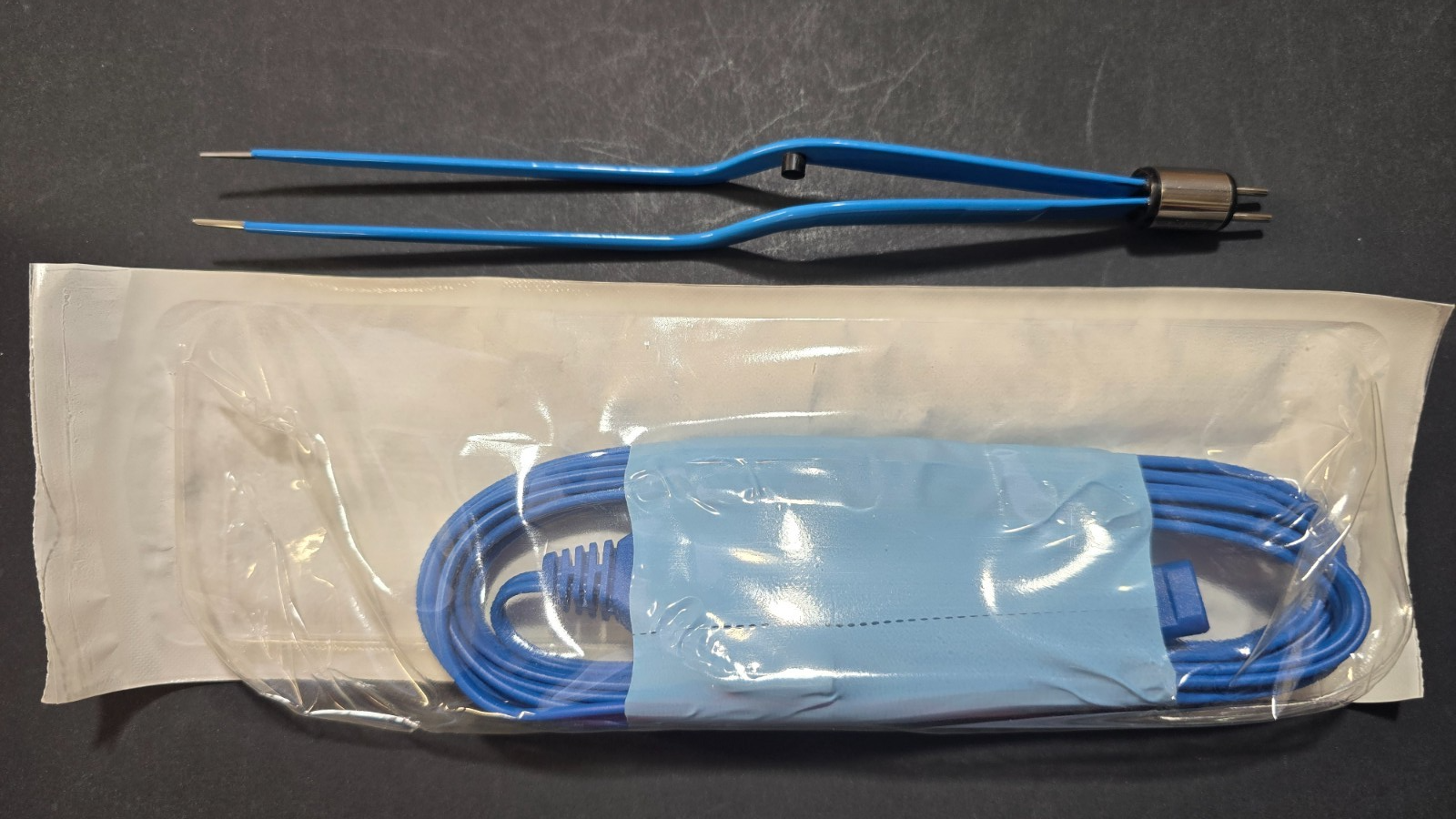 Turtle Surgical Bayonet Bipolar Forceps 8.5" Non Stick & Valleylab Bipolar Cord