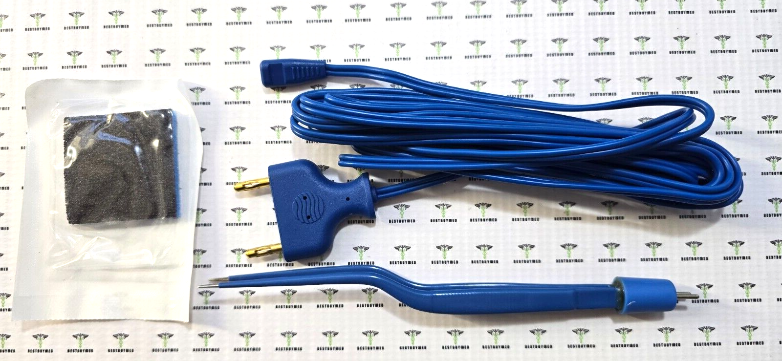 Symmetry Surgical Bayonet Bipolar Forceps 7-1/4" 1.0mm Tips W-Cable  Tip Cleaner