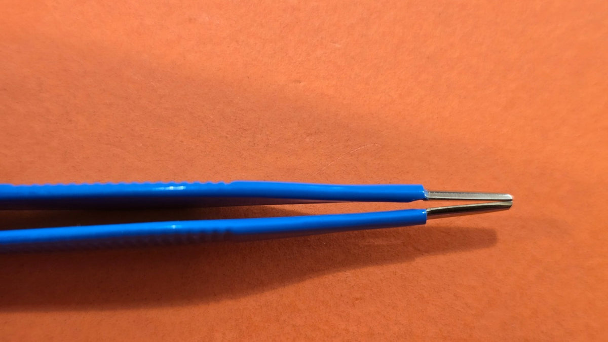 Turtle Adson Bipolar Forceps 5" Blue Gold Tips Non Stick Valleylab Bipolar Cable
