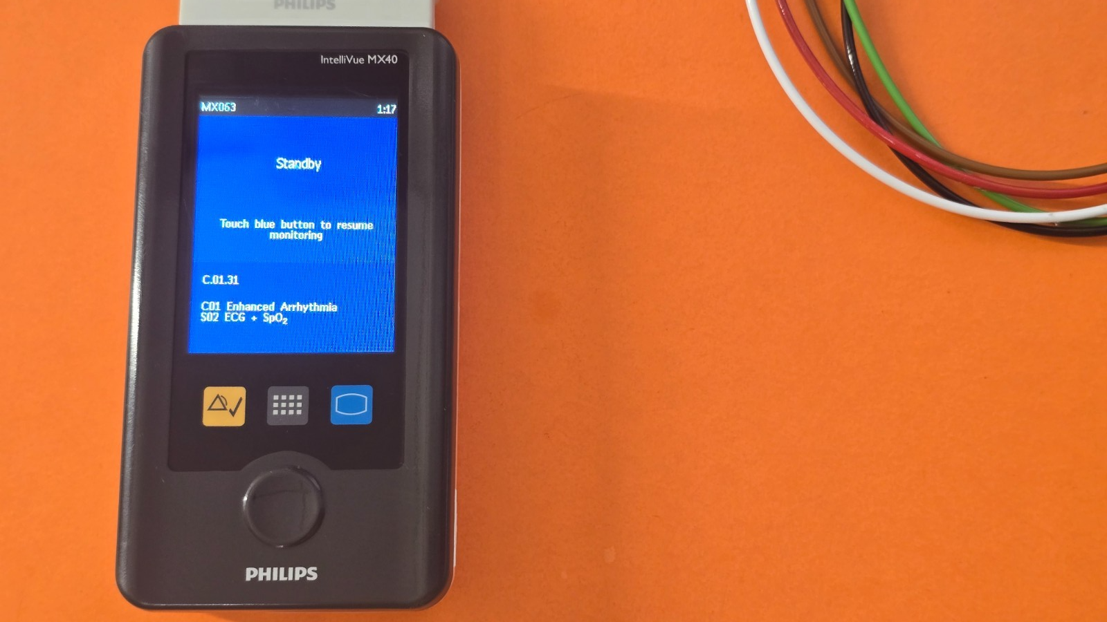 PHILIPS IntelliVue MX40 Telemetry Monitor With 5 Lead ECG (Tested)