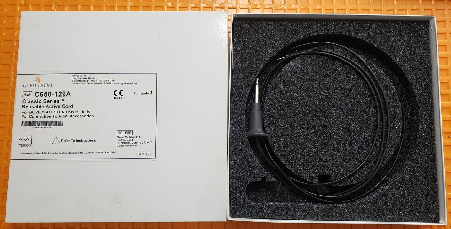 GYRUS ACMI C650-129A Reusable Active Cord Use Valleylab , Bovie Units