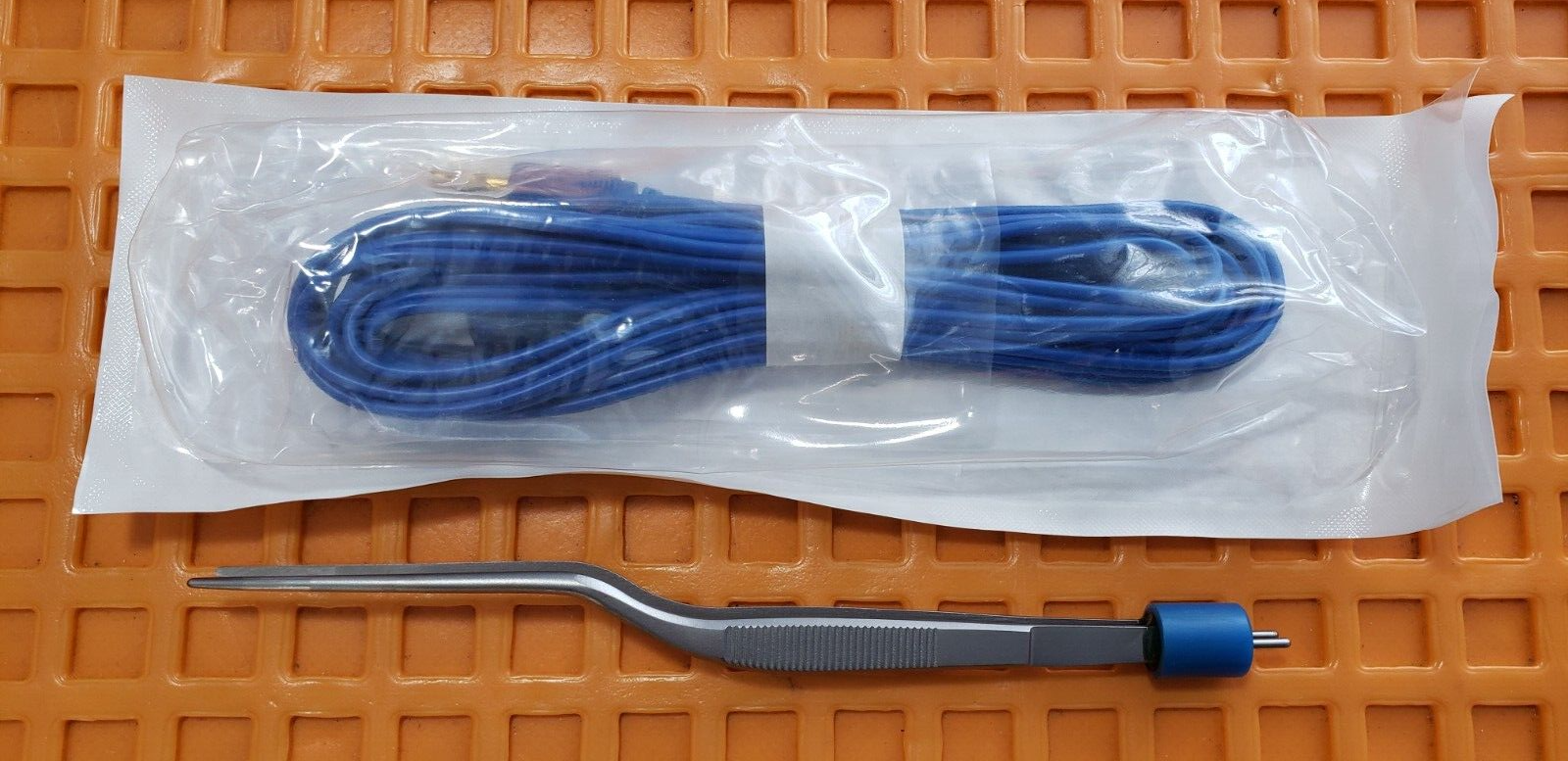 Olsen Surgical Bayonet Bipolar Forceps 7" Non Insulated & Olsen Bipolar Cord