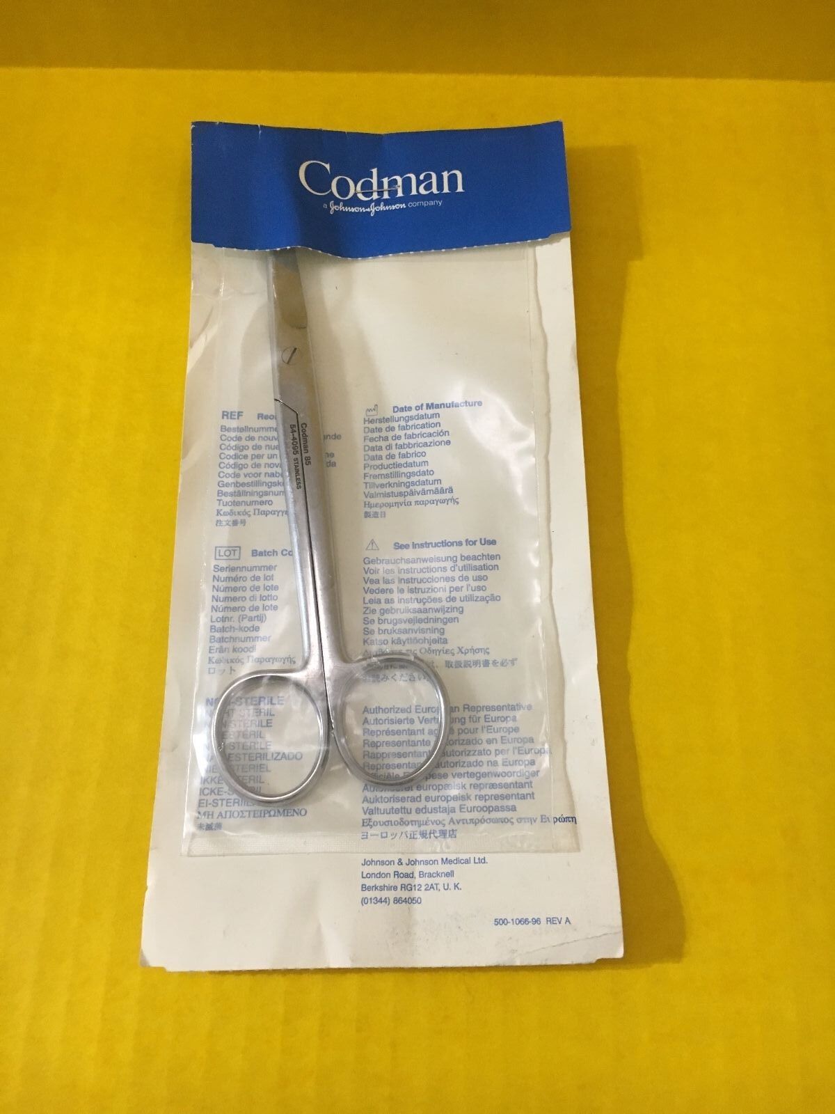Codman Surgical Mayo Scissors, Curved, 6-3/4" REF: 54-4095