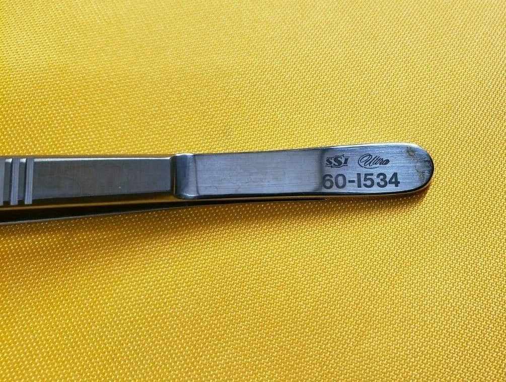 SSI Ultra 60-1534 Surgical Ophthalmic Lester Fixation tissue Forceps 1x2 teeth 