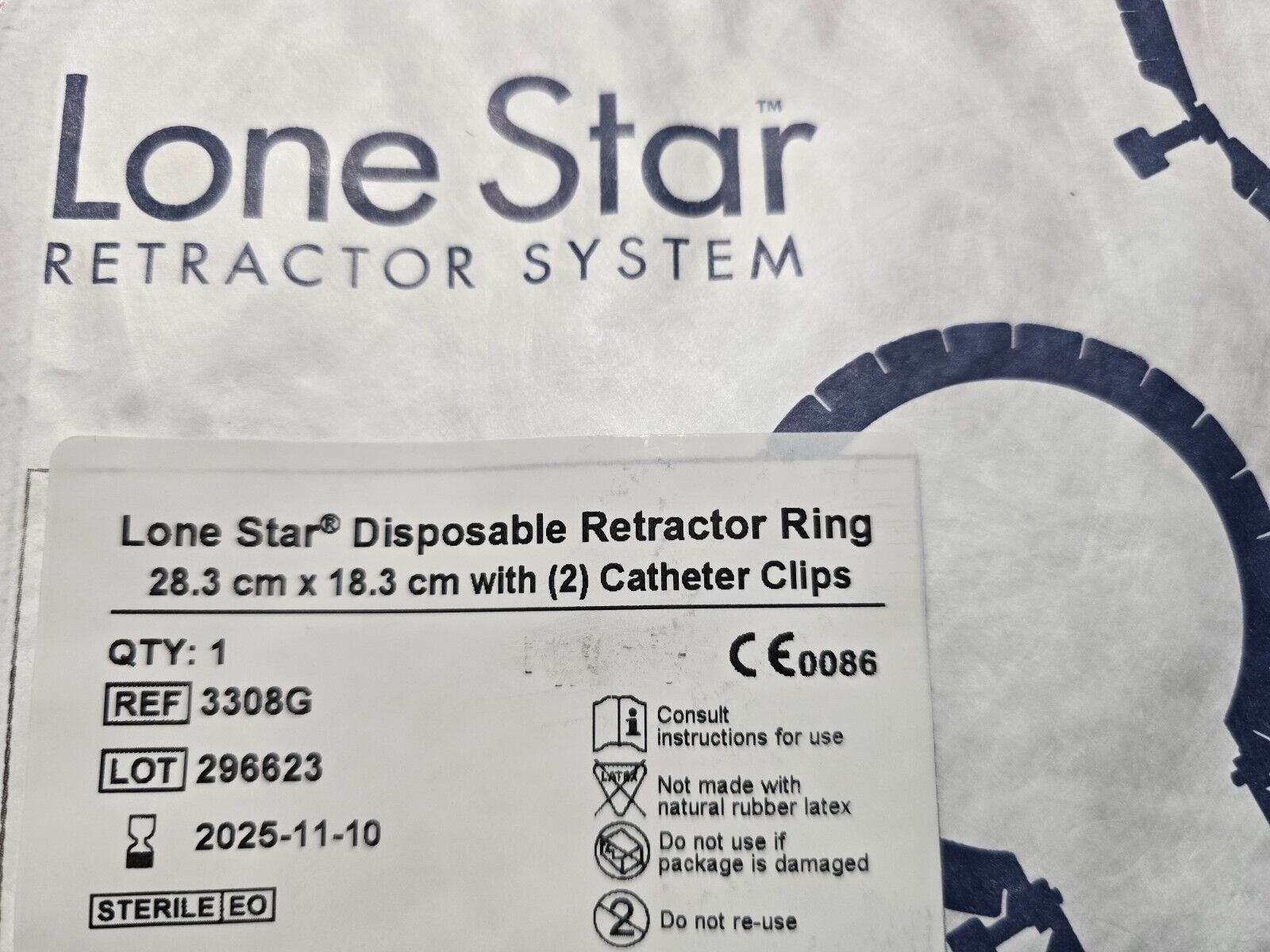 Cooper Surgical Lone Star Ring Retractor 28.3cm x 18.3cm with Elastic Stays
