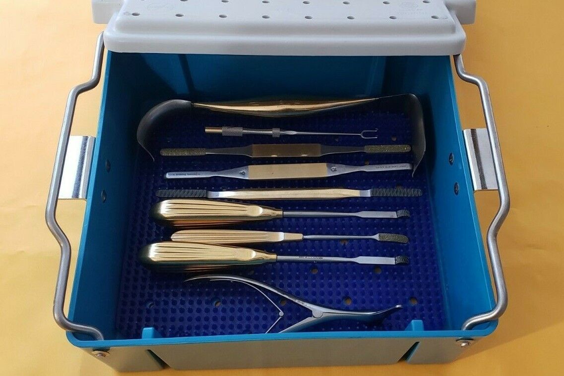 SCANLAN Surgical Rhinoplasty Instruments Set of 9 Pieces with Sterilization Tray