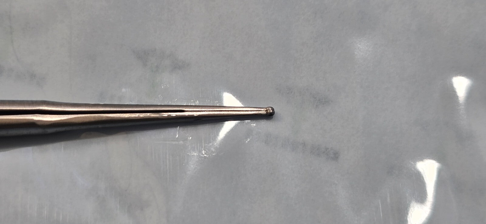 SCANLAN 4004-88R Surgical Micro Ring Forceps 8" Dimond dust 1.0mm straight