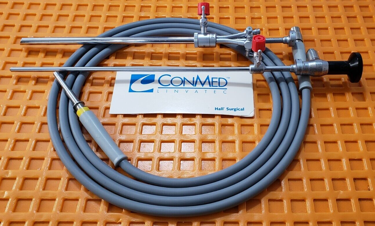 Conmed Linvatec 7581 4mmx30 Degree Telescope 30cm Autoclave & Fiber Optic Cable
