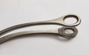 Storz 40400K Surgical Sponge Forceps 10" Curved Jaw & Shanks