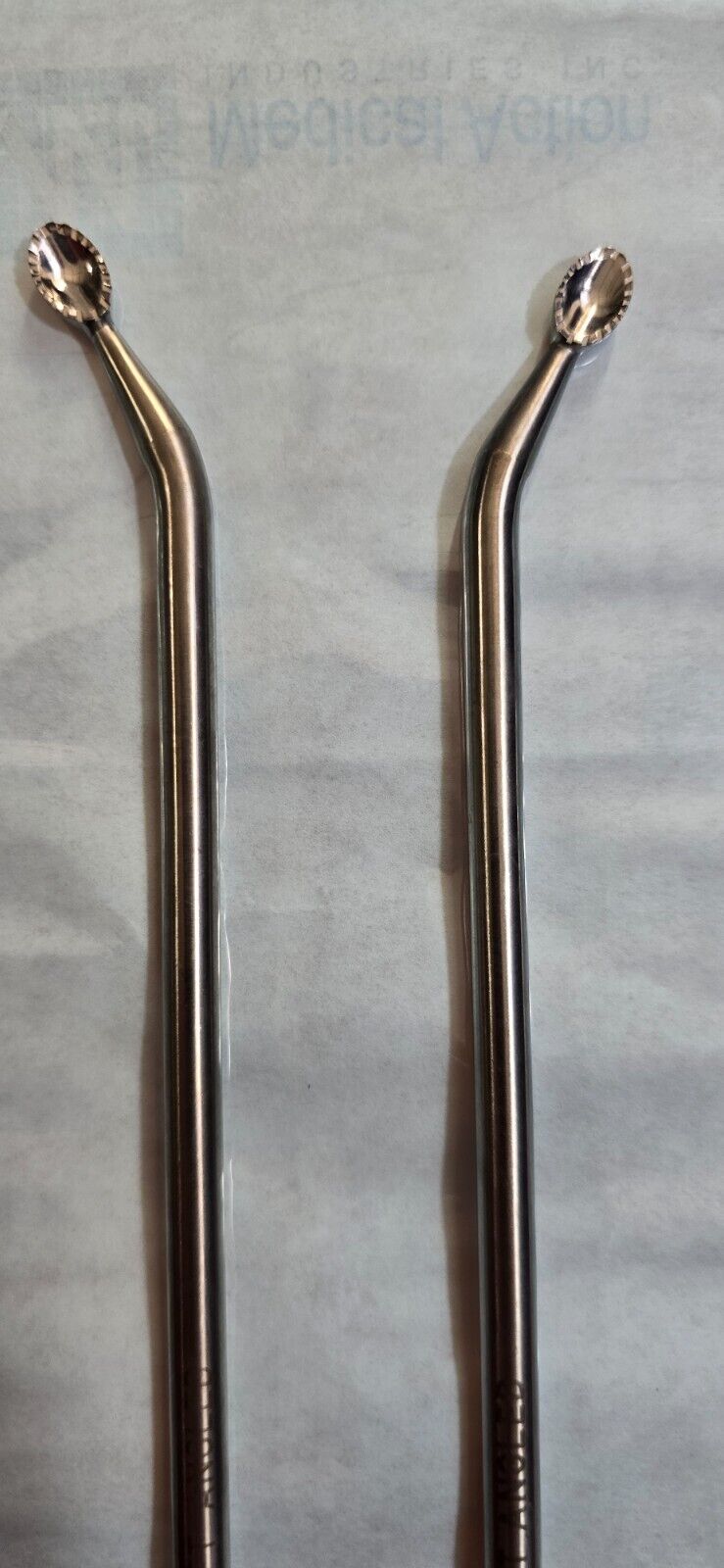 Nuvasive Surgical Orthopedic Cup Curette Right & Left Angled 15" Set of 2