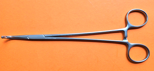 V. Mueller Surgical Taufic Forceps 9 " Angled Serrated Jaws REF: SU 10574