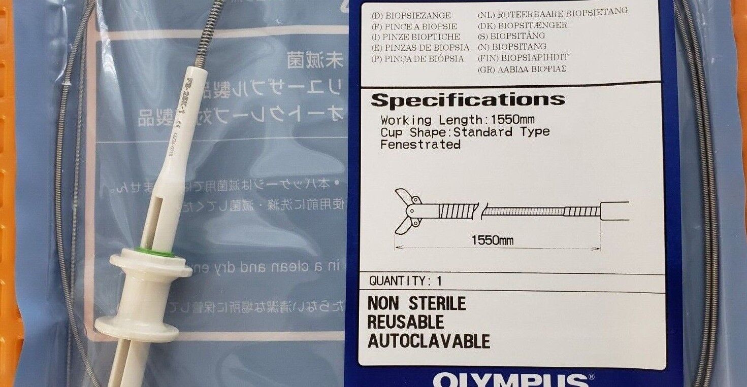 Olympus FB-25K-1 Biopsy Forceps Cup Jaw 2.8mm x 1550mm Fenestrated Autoclavable
