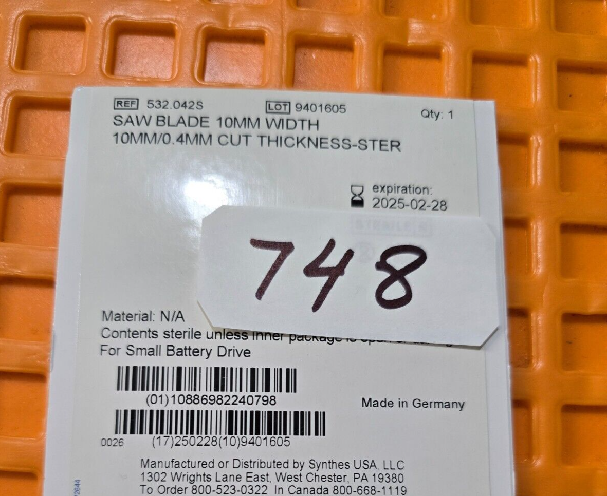 Swiss Surgical Orthopedic Saw Attachment 10mm x 0.4mm In Date 2025