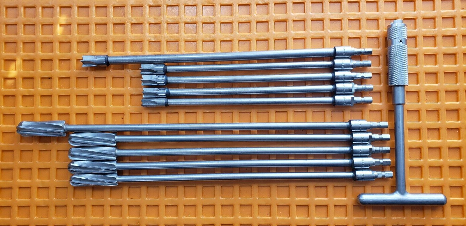 Zimmer Surgical Orthopedic Miller Medullary Reamers Set of 11 with T-Handle