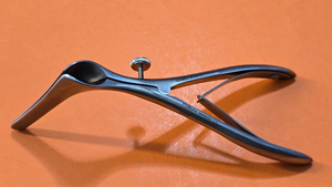 XOMED Surgical Cottle Nasal Speculum, 2.75" Long spring handle.