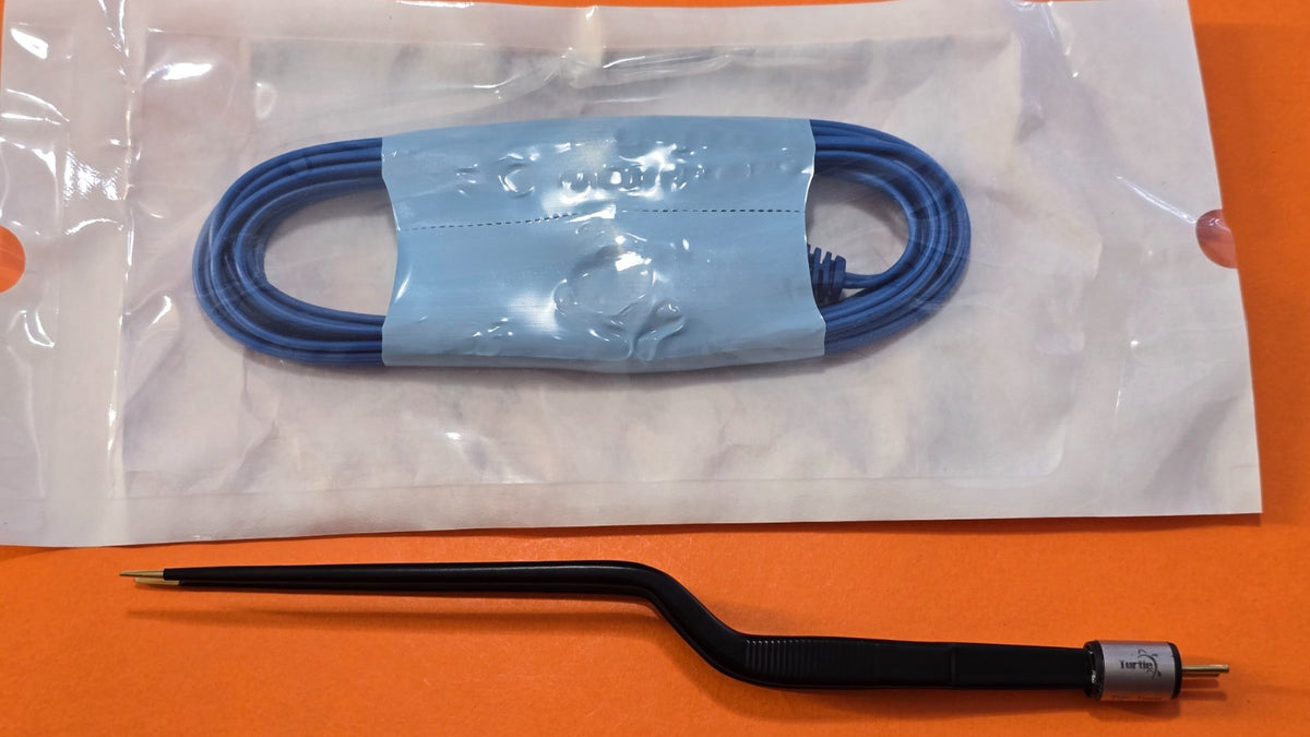 Bayonet Bipolar Forceps 8.75" Gold Tip Black Coated & Valleylab Bipolar Cord