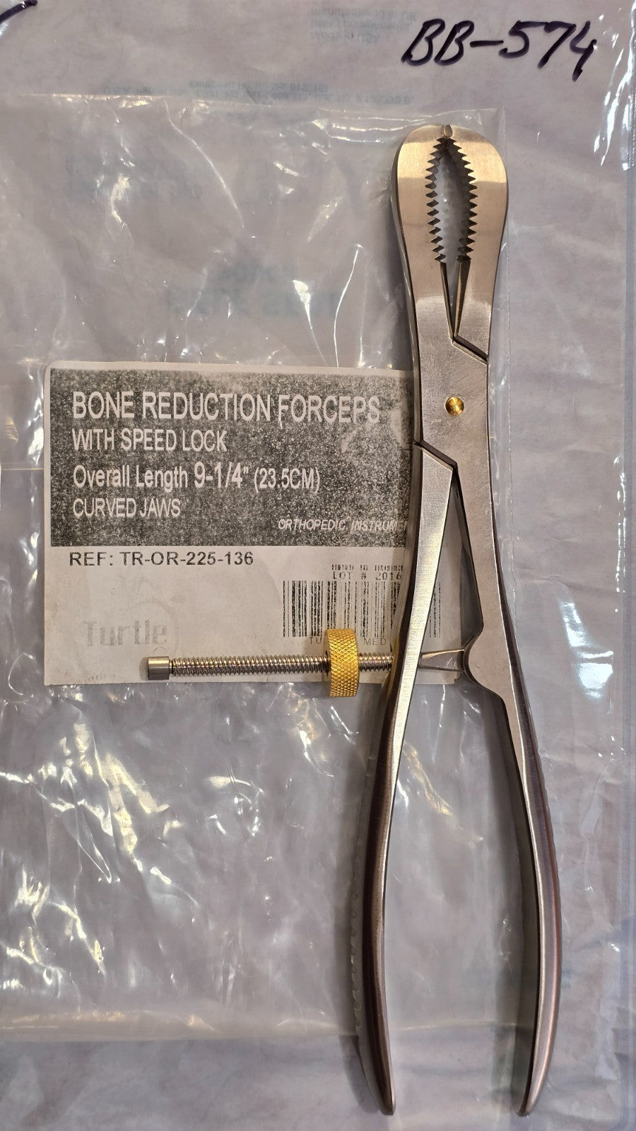 Turtle Surgical Bone Reduction Forceps 9 1/4" with Speed Lock