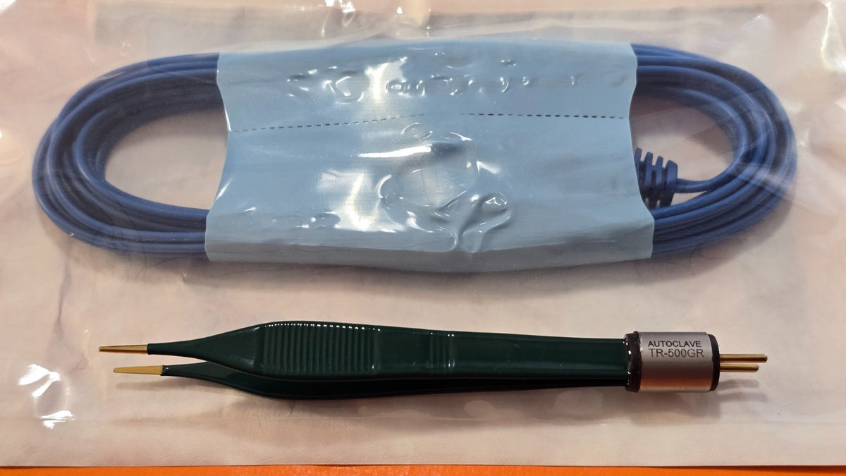Turtle Surgical Adson Bipolar Forceps 5" GREEN Non Stick Valleylab Bipolar Cable