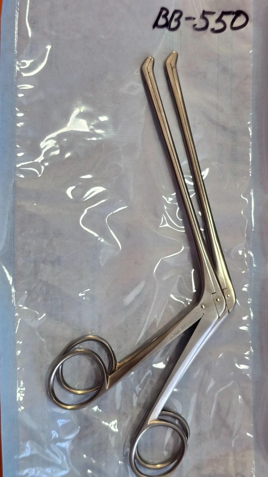 Turtle Surgical Peapod Forceps 5.5" shaft up Angled 45* Bite 3x7mm
