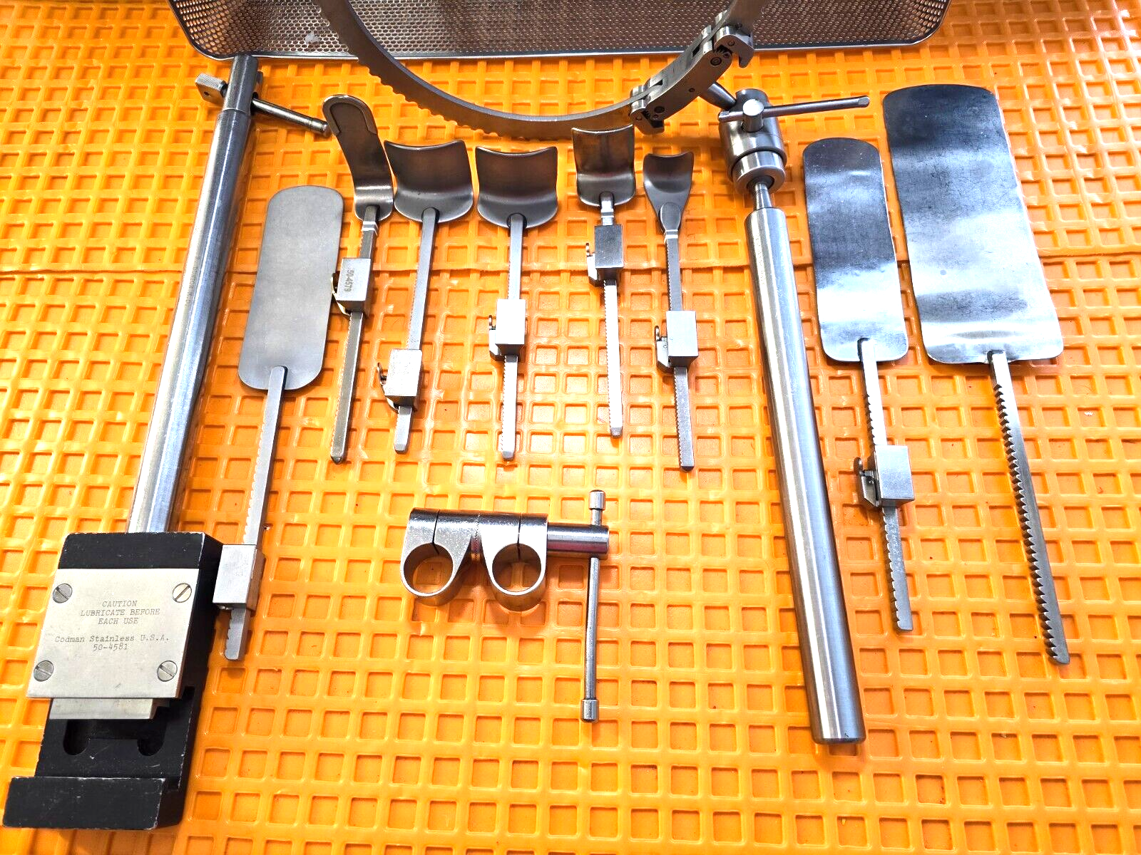 Codman Book Walter Retractor Set Arm with Post Holder Clamp & Tray