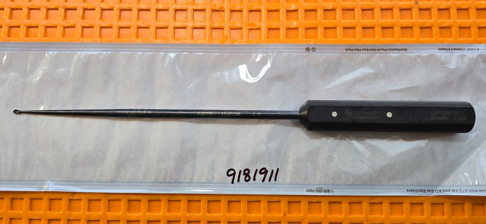 Medtronic 9181911 Sofamor Neuro/Spine Curette Straight Oval Cup Size # 4MM