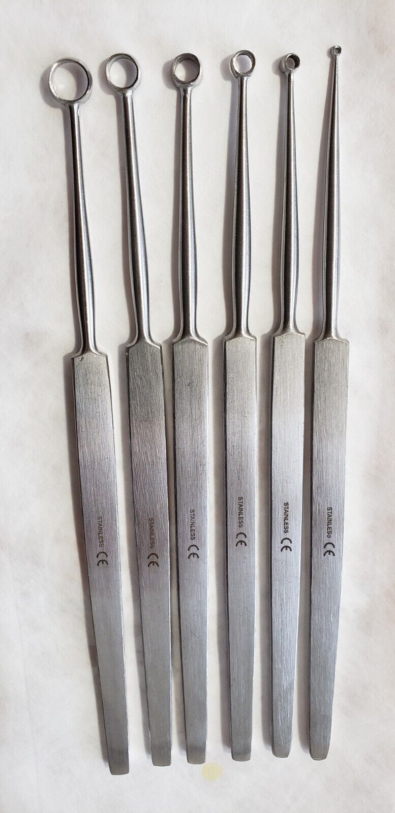 Fox Dermal Curettes Dermatology Set 1mm to 6mm of 6 Pcs Surgical Instruments