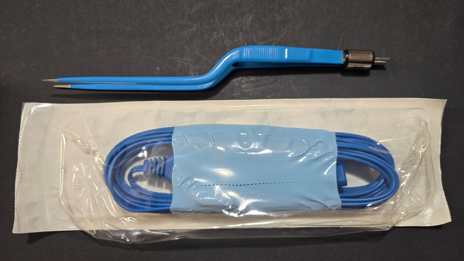 Turtle Surgical Bayonet Bipolar Forceps 8.5" Non Stick & Valleylab Bipolar Cord